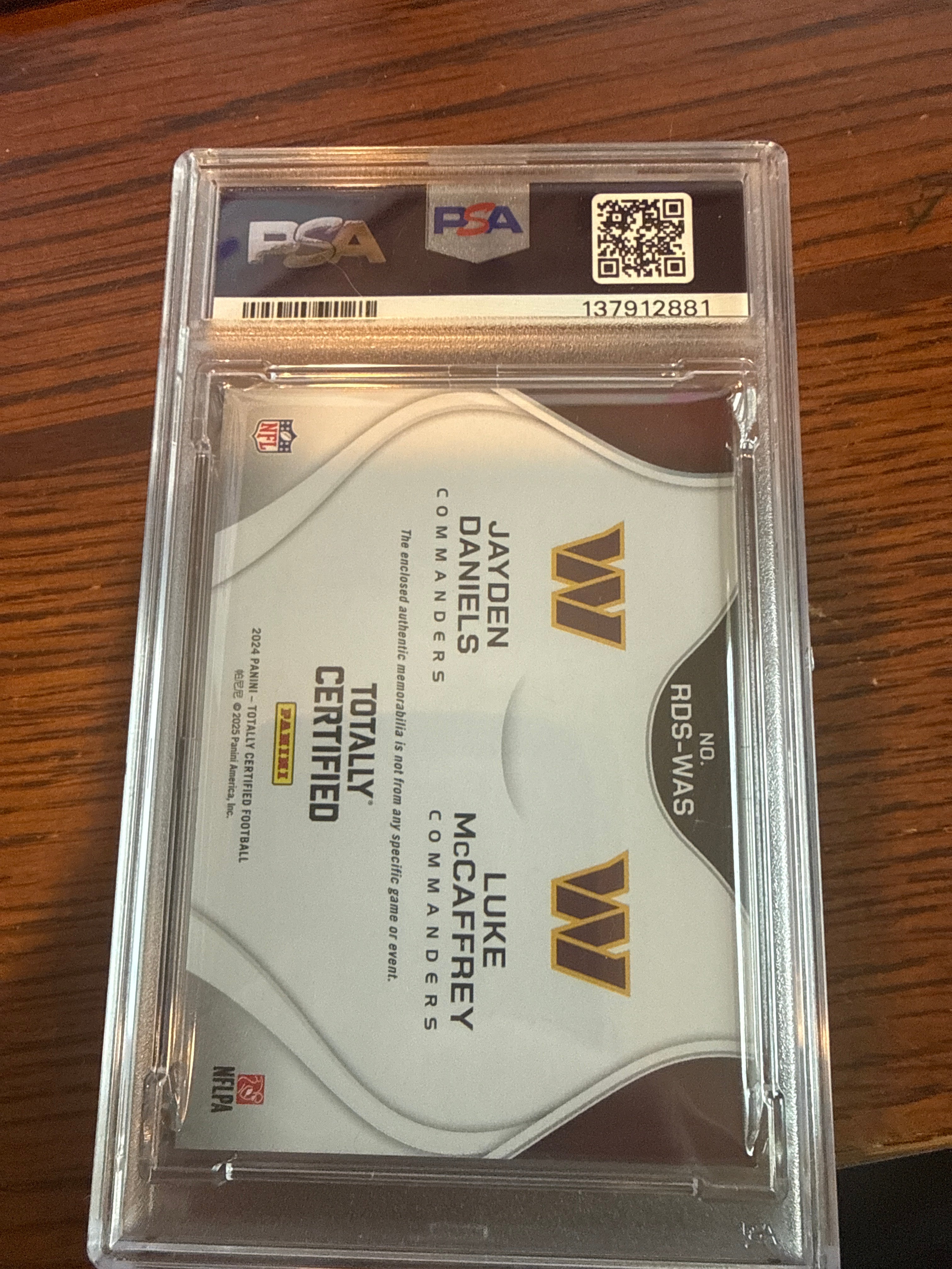 2024 Totally certified Jayden Daniels/Luke McCaffery PSA 8