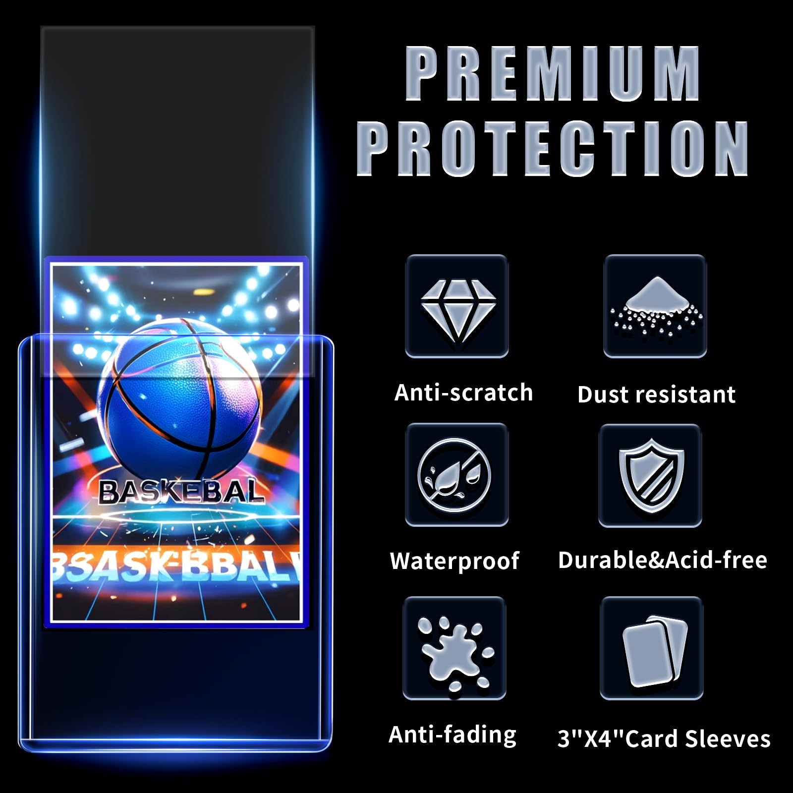 2000 Card Sleeves Top Loads for Cards,3"X4"Baseball Card Protectors,Toploaders Hard Plastic for Trading Game Sports Football Cards(1000 Hard Protectors + 1000 Soft Sleeves)