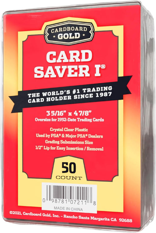 Cardboard Gold Card Saver 1-1000 Count - Semi Rigid Card Holder, Trading Card Protectors - PSA-Approved Cardsaver for Baseball, Trading, Sports Cards - Card Sleeves, Binder, & Storage Box Compatible