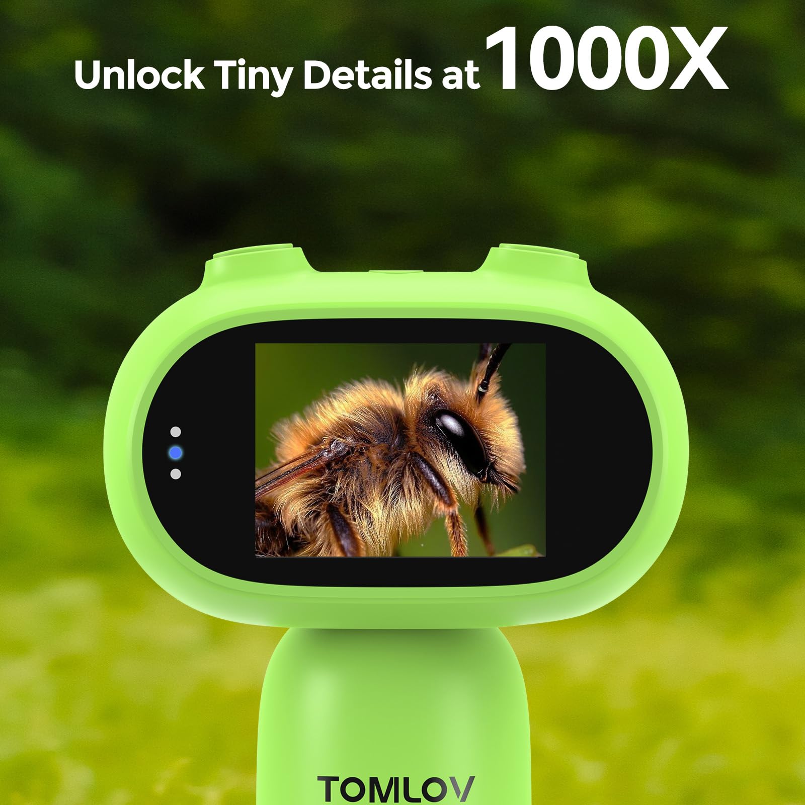 TOMLOV P10 Microscope for Adults Kids, Portable 100X Illuminated Jewelers Loupe, Handheld Coin Magnifier with Light for Collectors, Pocket Trichome Magnifying Glass, Digital Microscope with 2" Screen